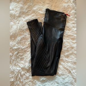 Spanx moto faux leather leggings